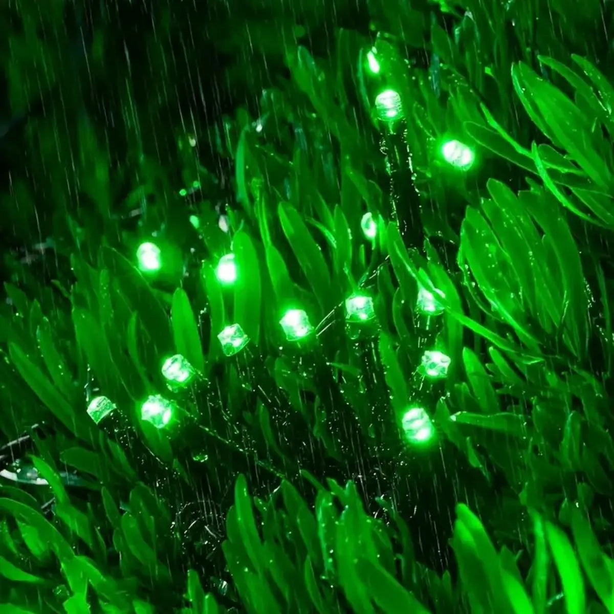 1pc Solar Powered Green String Lights, 8 Lighting Modes, Waterproof Outdoor Decoration For Halloween, Garden, Party, Holiday