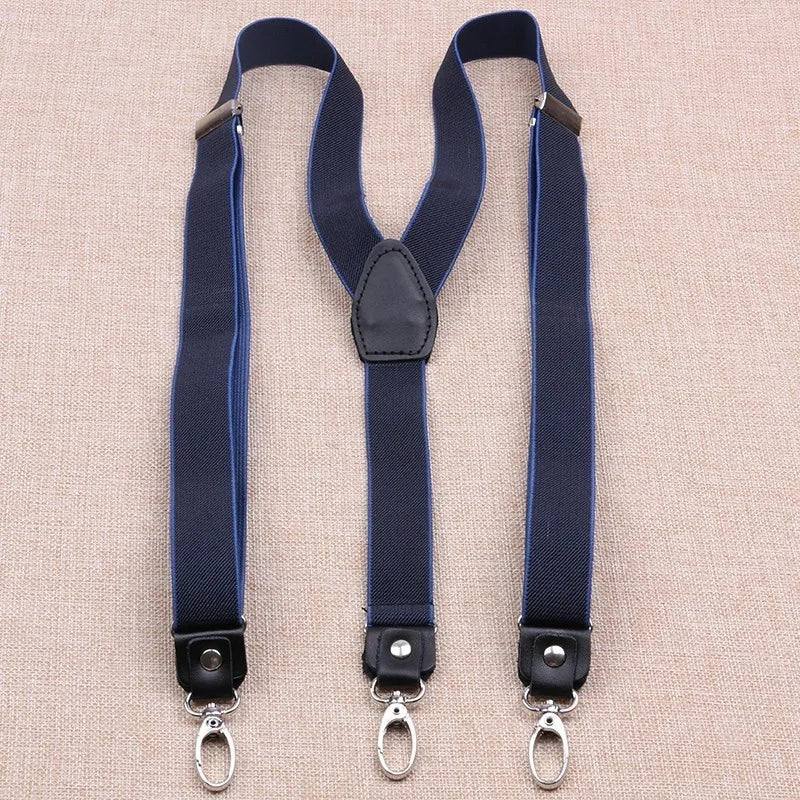 2.5cm Width Suspenders 3 Hooks Y Back Women Elastic Suspender Hook Lock Retro Braces Suspensorios