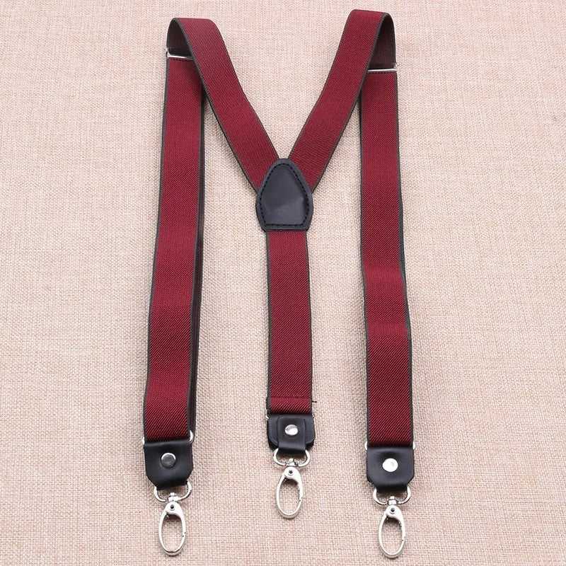 2.5cm Width Suspenders 3 Hooks Y Back Women Elastic Suspender Hook Lock Retro Braces Suspensorios