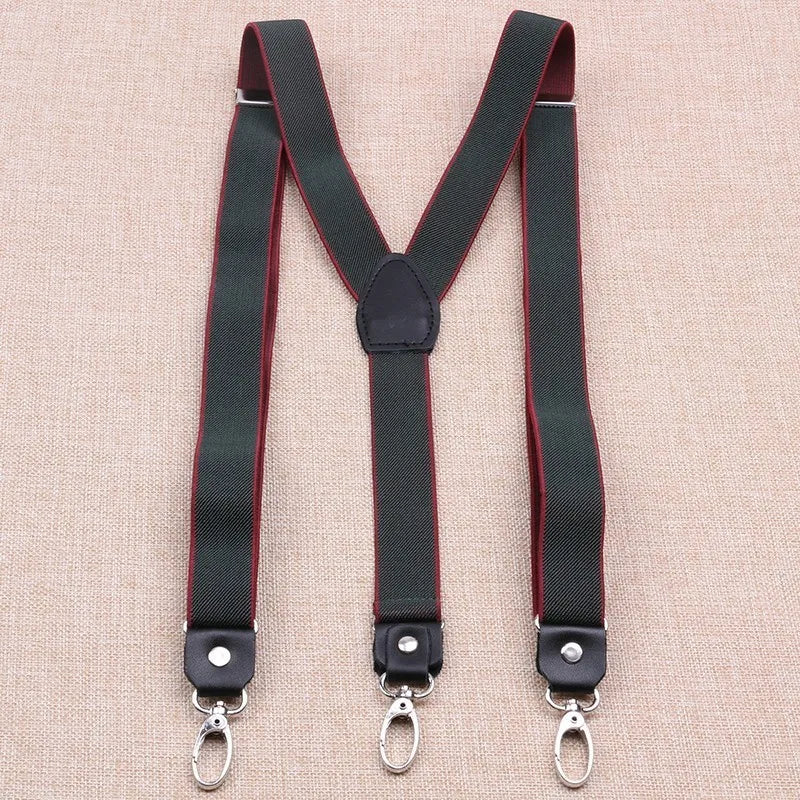 2.5cm Width Suspenders 3 Hooks Y Back Women Elastic Suspender Hook Lock Retro Braces Suspensorios