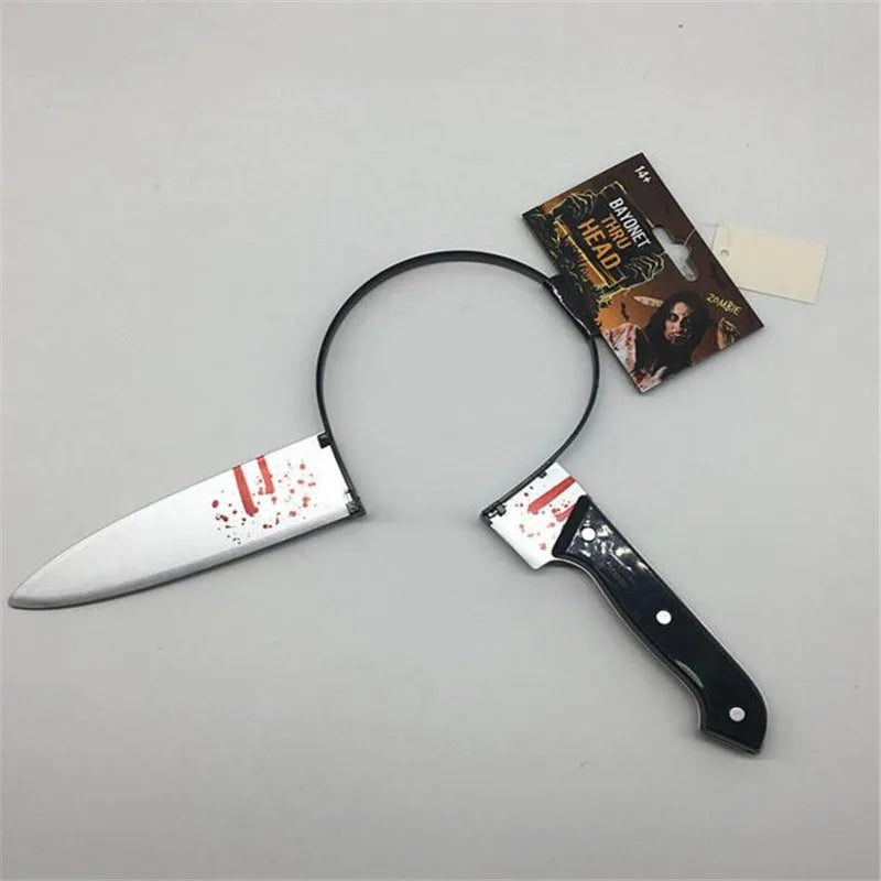 Halloween three-dimensional hair accessories tidy simulation toy plastic head knives scissors Halloween decoration props