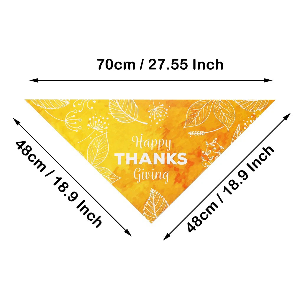 Thanksgiving Dog Bandanas Pumpkin Dog Scarf Pet Bandanas Washable Turkey Maple Leaf Dog Bibs for Thanksgiving Pet Costume