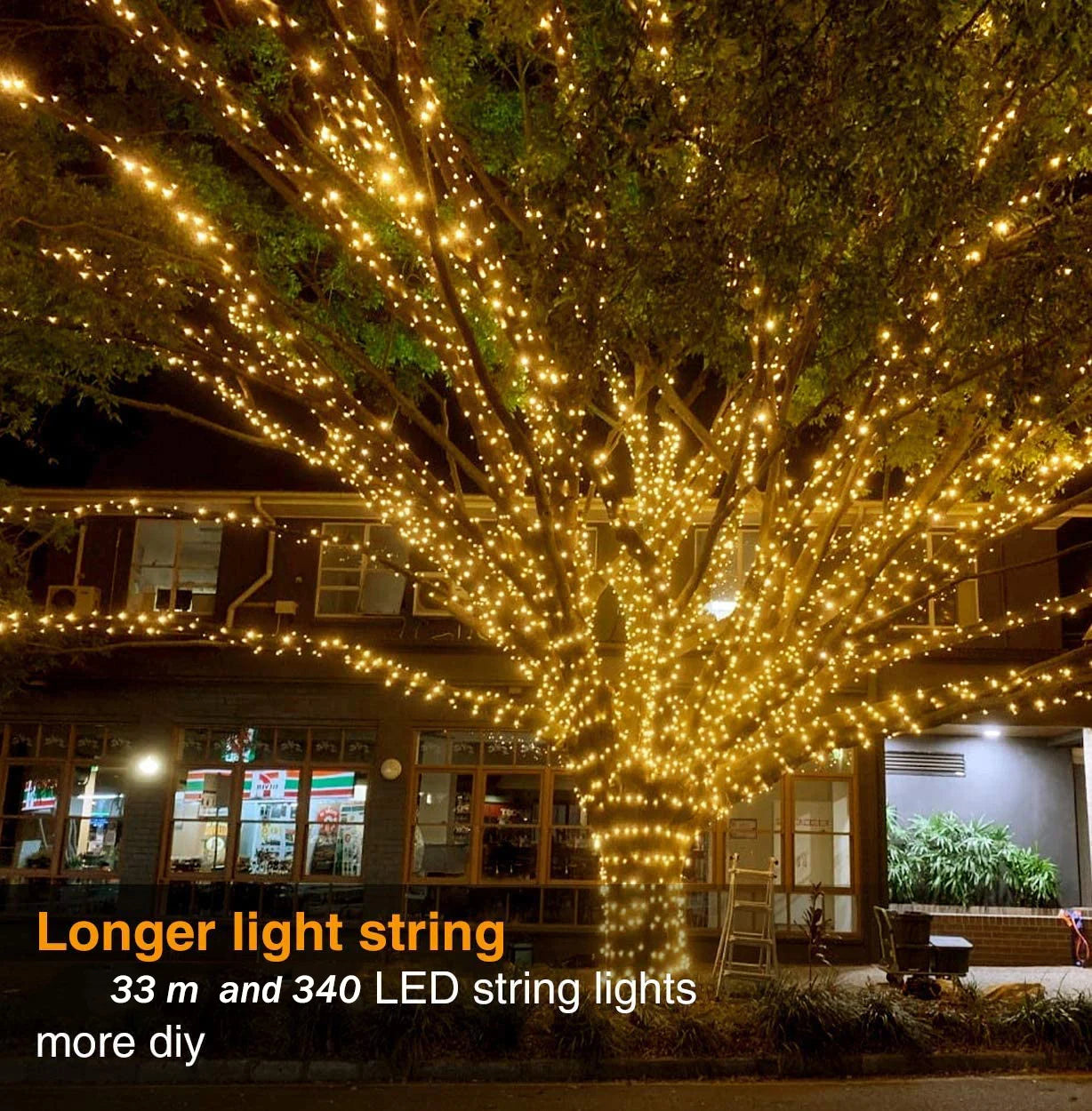 Outdoor Waterproof 350LED Solar String Light Led 8 Modes Christmas Halloween Solar Garden Led String Lights for Holiday Decor