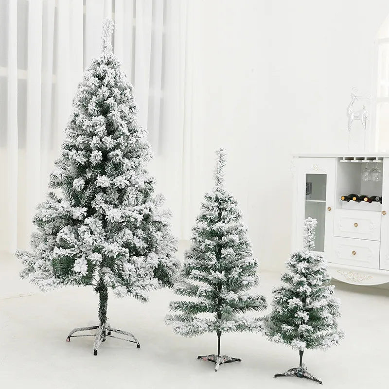 Artificial Christmas Tree Pine White Big Nordic Flocking 2022 New Year Decoration Led Door Wall Ornaments Souvenirs Scenes Decor