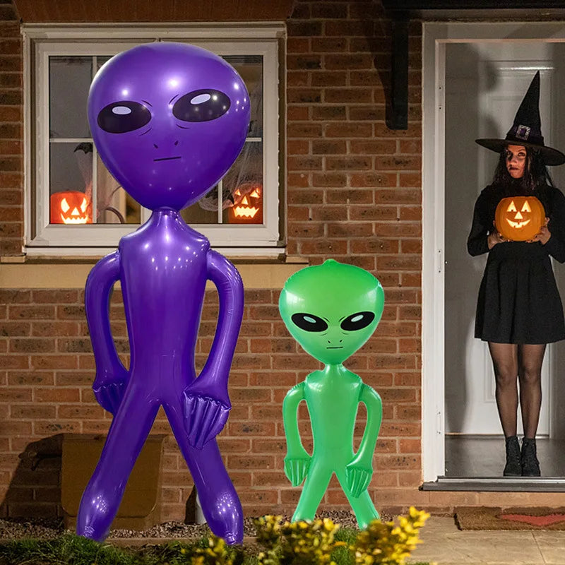 90cm Inflatable Alien Doll Toys Bar Party Halloween Decoration Balloon Alien Theme Outdoor Christmas Birthday Gift Toys for Kids