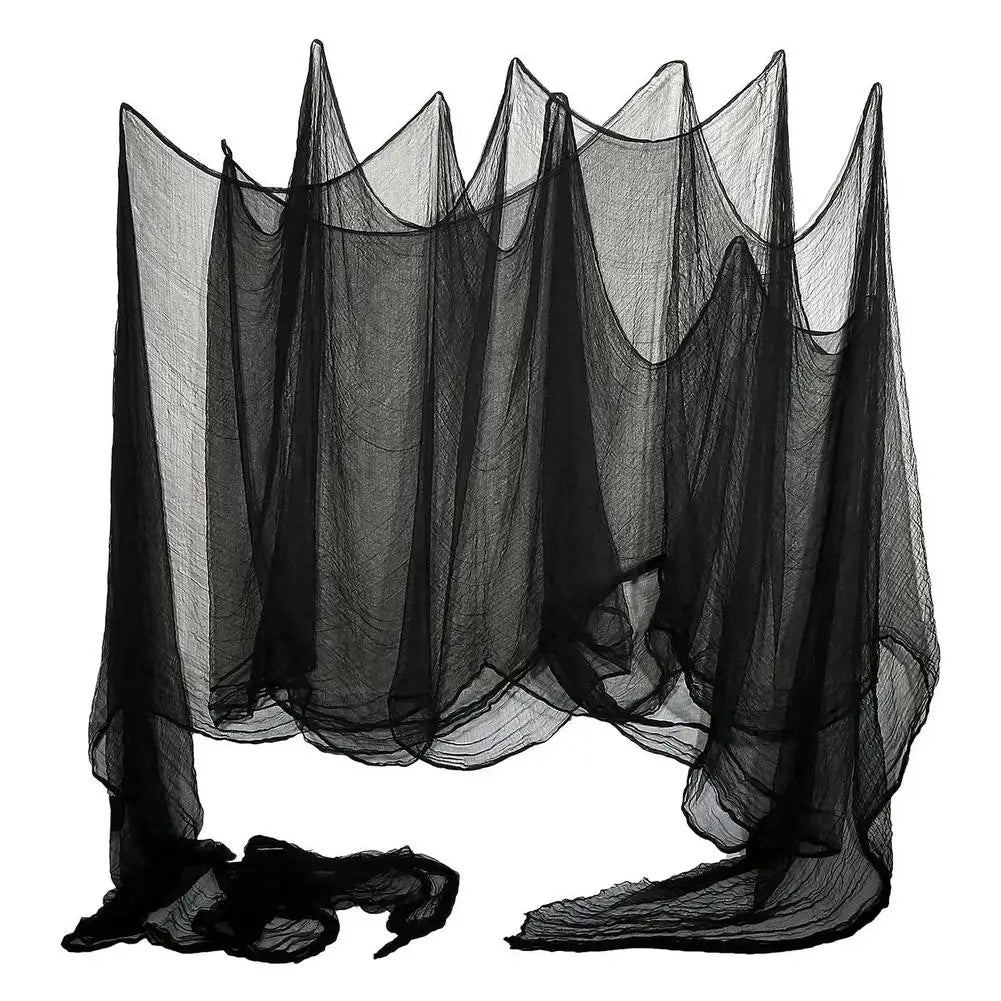 Horror Halloween Party Decoration Haunted Houses Doorway Outdoors Decorations Black Creepy Cloth Scary Gauze Gothic Props