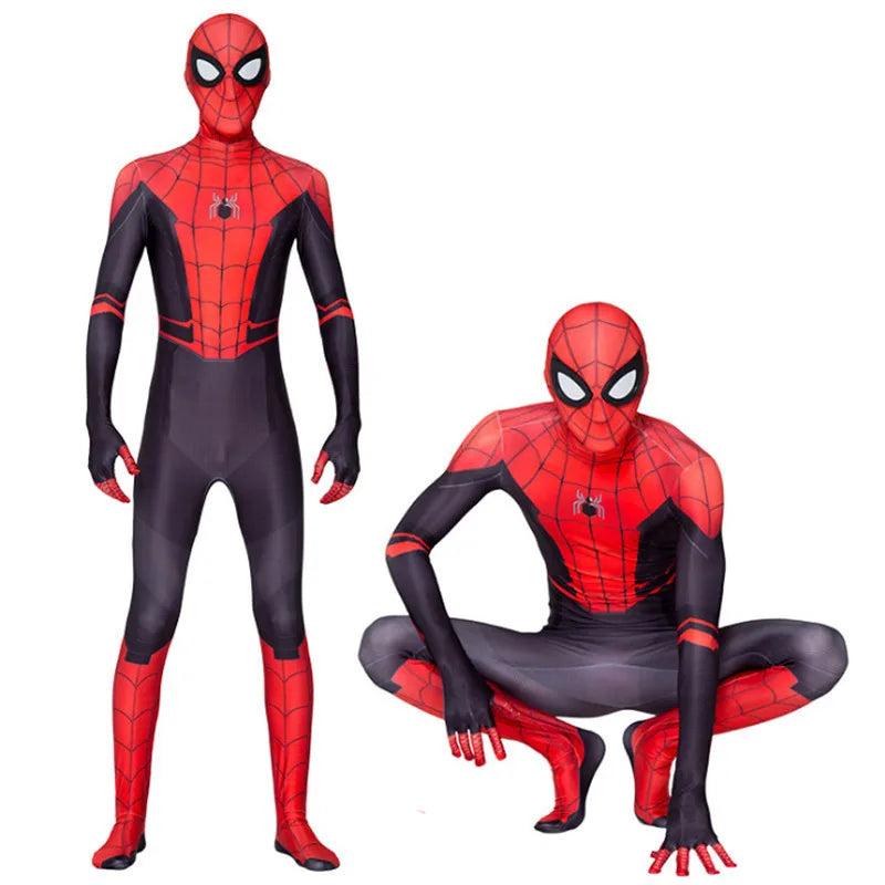 High Quality Superhero Spidermans Costume Bodysuit For Kids Adult Spandex Zentai Halloween Party Cosplay Jumpsuit 3D Style