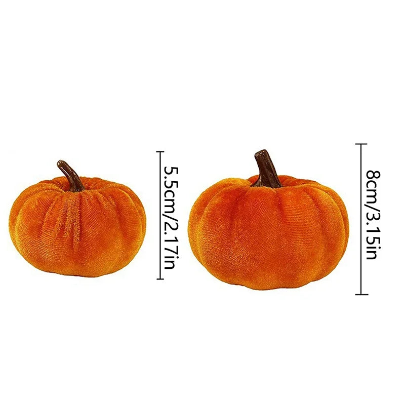 New Simulated Flannel Velvet Cloth Pumpkin Decoration Colorful Artificial Pumpkin Set Halloween Thanksgiving Party Ornament