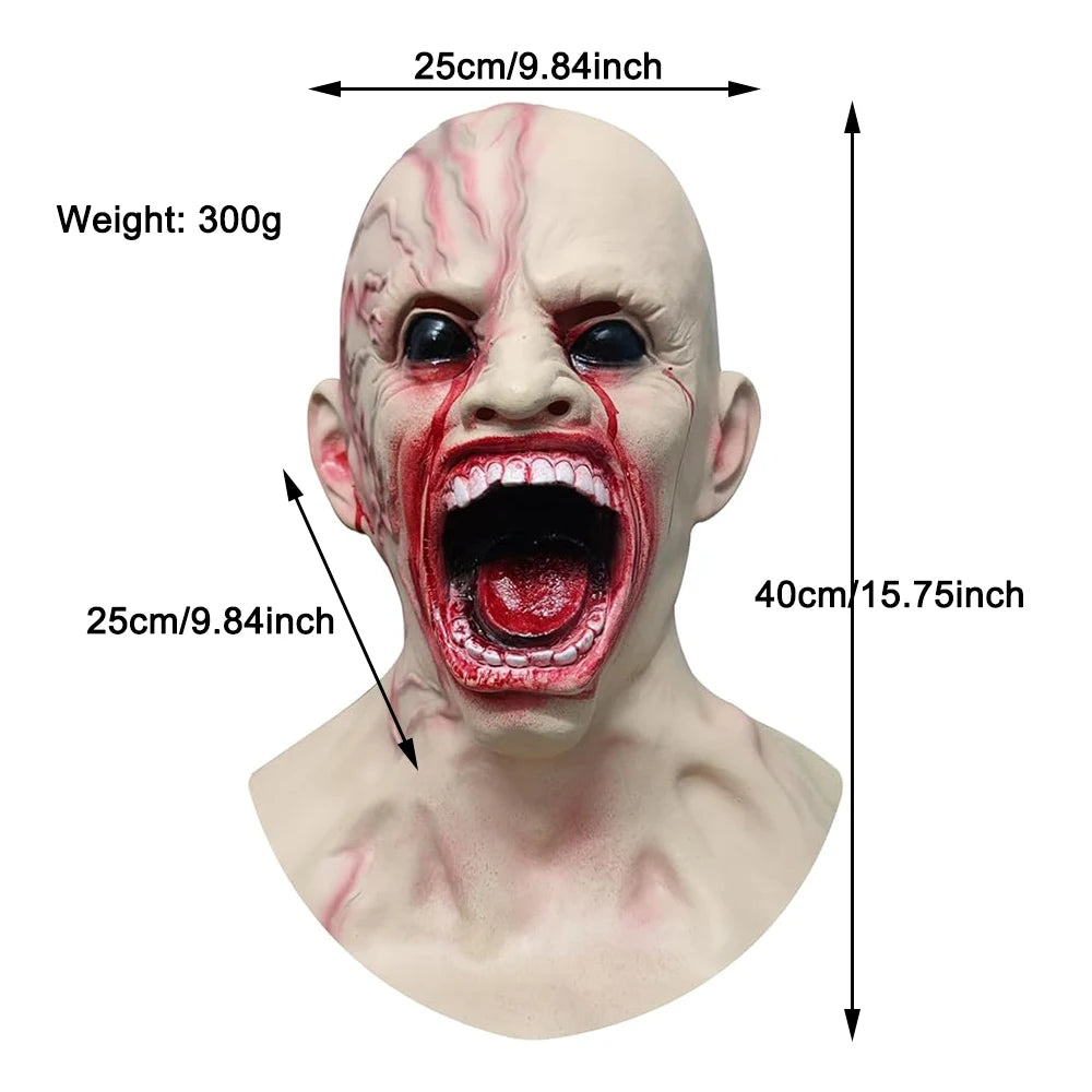 Zombie Mask Creepy Halloween Props Scary Realistic Face Mask Adult Party Cosplay Costume Props Horror Infected Zombie Masks