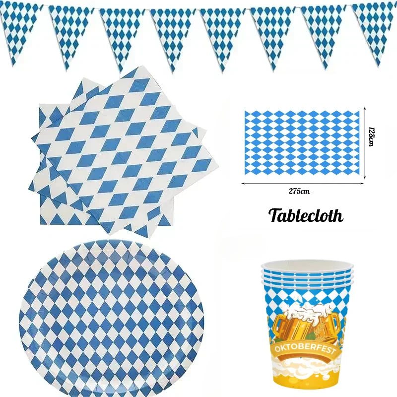 Bavarian Beer Festival Table Cloth Pennant Decorations Oktoberfest