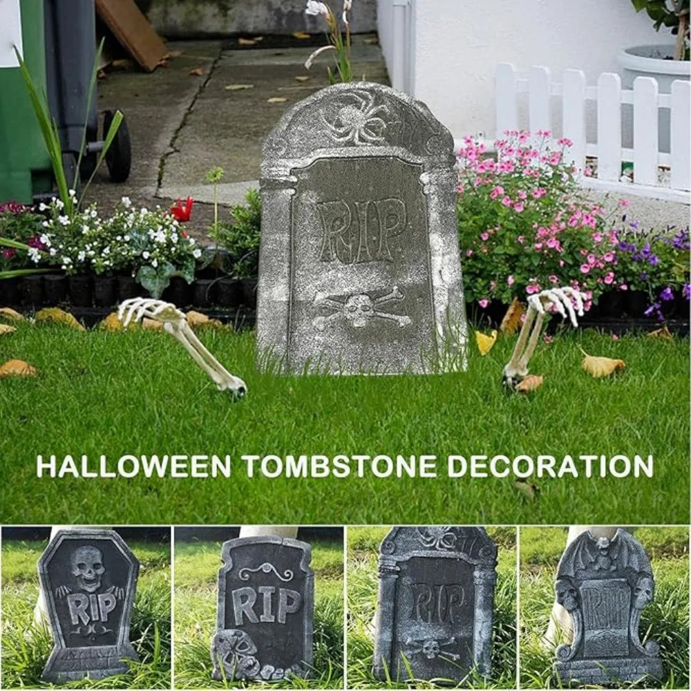 Halloween Garden Tombstone Decoration Cemetery 4 Different Mini Foam Signs for Haunted House Outdoor Party Prank Outdoor Props