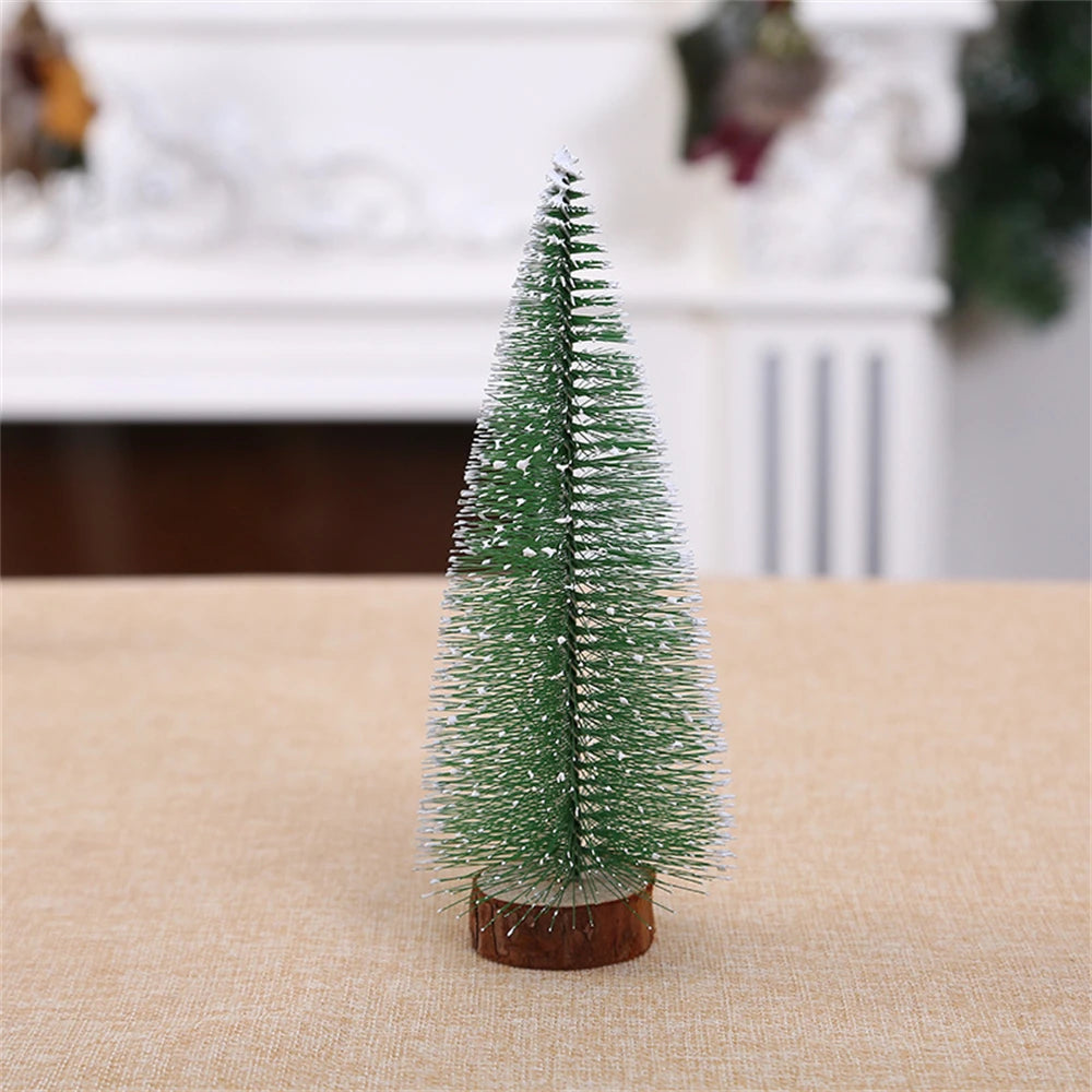 Creative Mini Christmas Tree Artificial Snow Simulation Frost Pine Tree Desktop Decorative Supply Christmas Ornaments Decoration