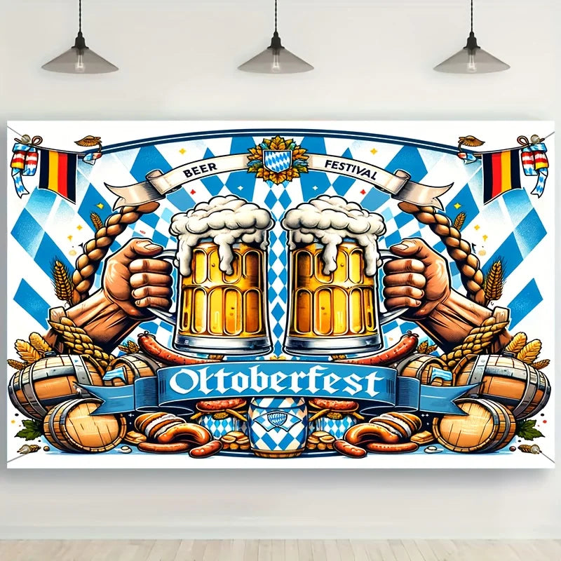 Oktoberfest banners Polyester Oktoberfest backdrops, indoor and outdoor, for homes, porches and gardens