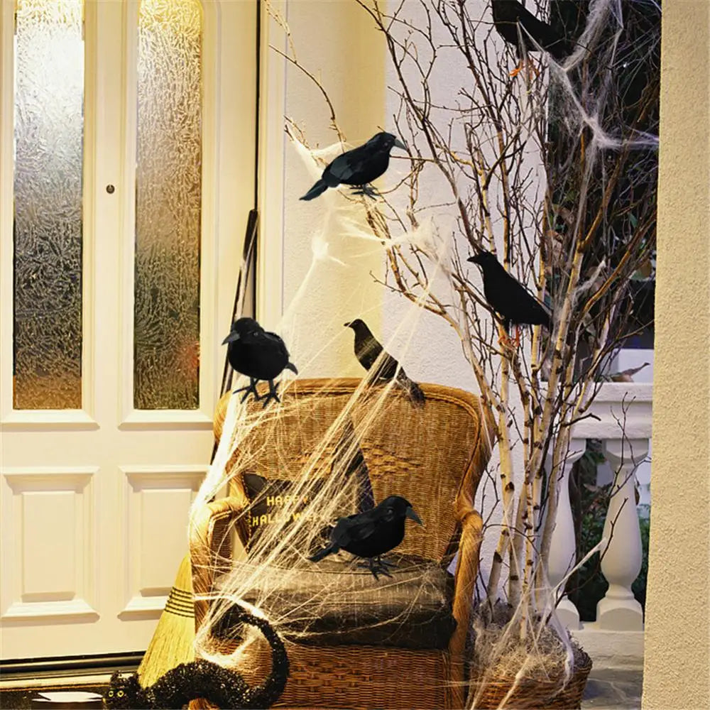 Halloween Decoracion Simulation Black Crow Raven Bird Repellent Pest Control Pigeon Repellent Garden Decoration Outdoor