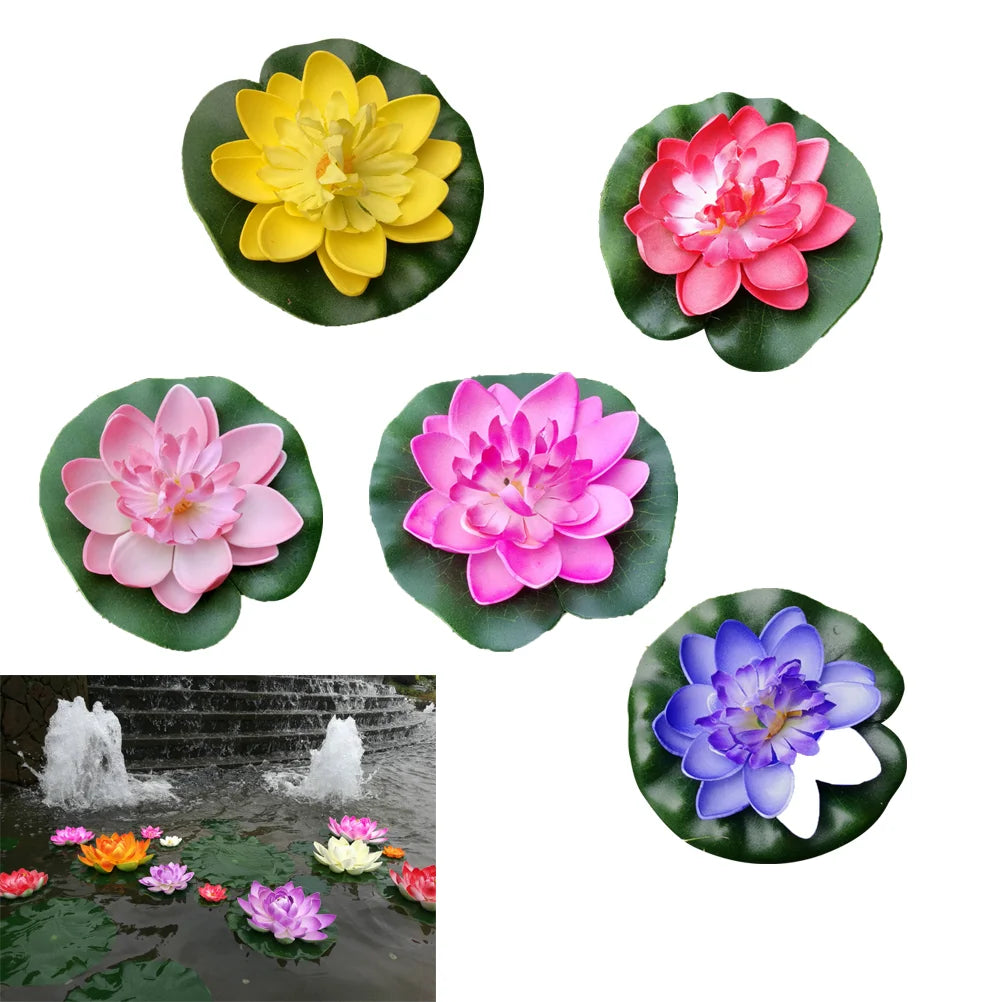 5Pcs Simulation Flower DIY Decor Lilly Pads Water Lilies for Ponds Diwali Decorations Simulation Plant Artificial Water Lily