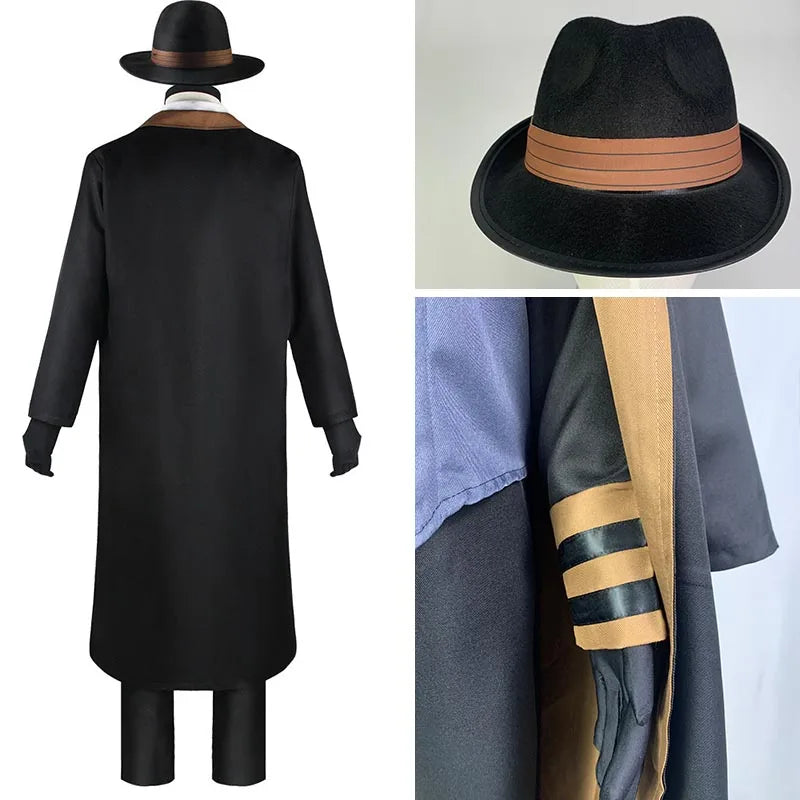 Nakahara Chuuya Cosplay Costume  Include Hat Uniform Trench Coat Pants Big Size Outfits Halloween Party for Comic Con