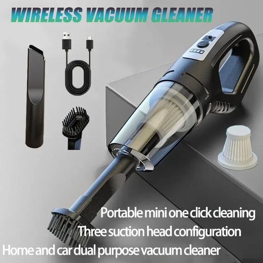 LED Portable Car Vacuum Cleaner USB Charging Handheld Cordless Vacuum Cleaner 120W Powerful Suction for Car Home Office Pet Hair