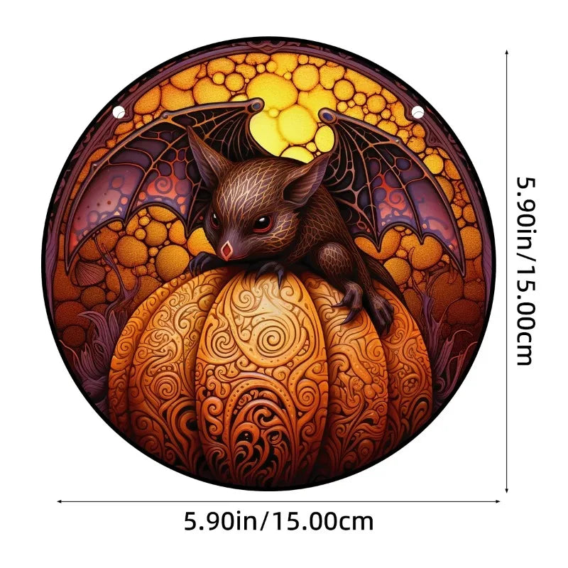 Halloween Bat Acrylic Suncatcher Window Hangings Ornaments Wall Art for Party Home Outdoor Indoor Decoration Children's Jewelry