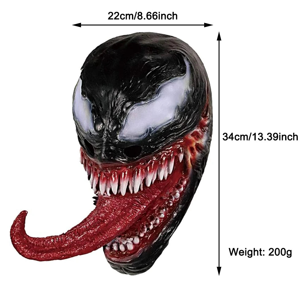 Horror Monster Mask Superhero Movie Cosplay Head Cover Halloween Costume Party Haunted House Prank Prop Long Tongue Latex Masks