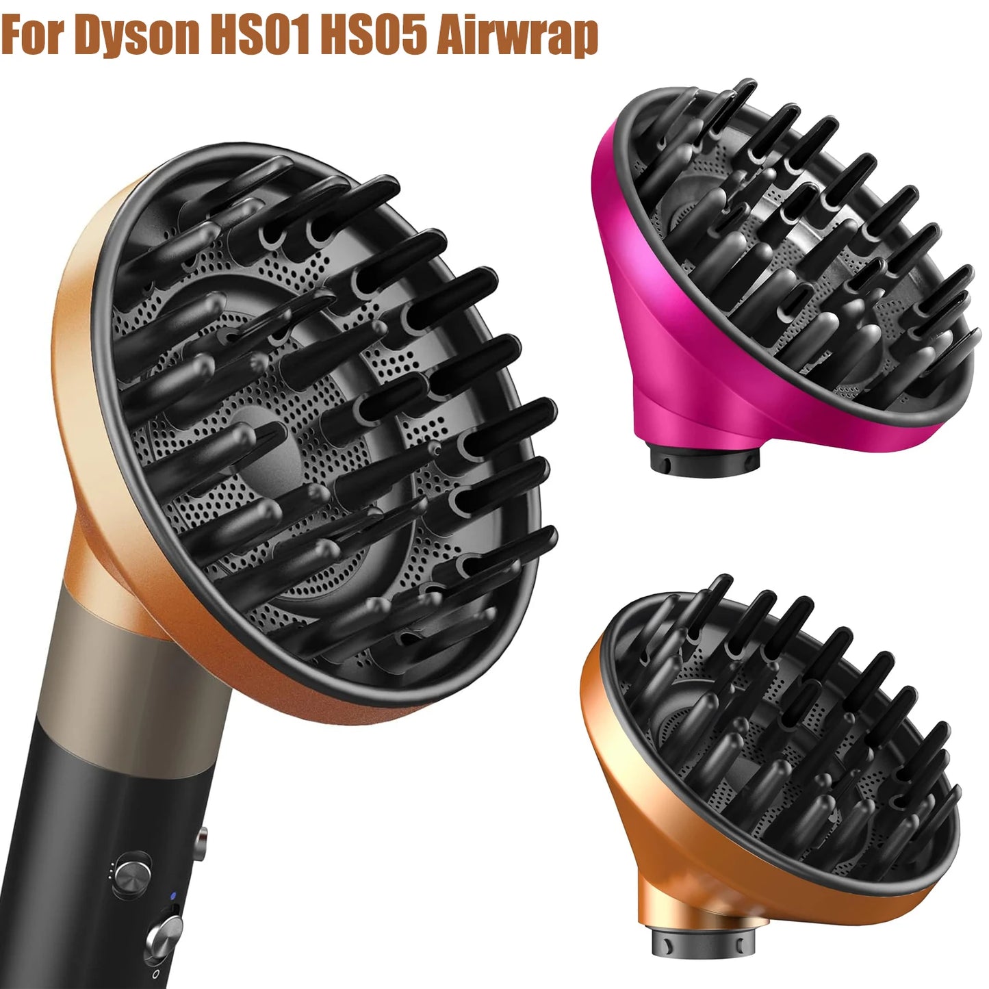 Upgraded Diffuser for Dyson Airwrap HS01 HS05 Anti-flying Nozzle for All Models of Dyson Curling Iron Diffuser Nozzle Attachment