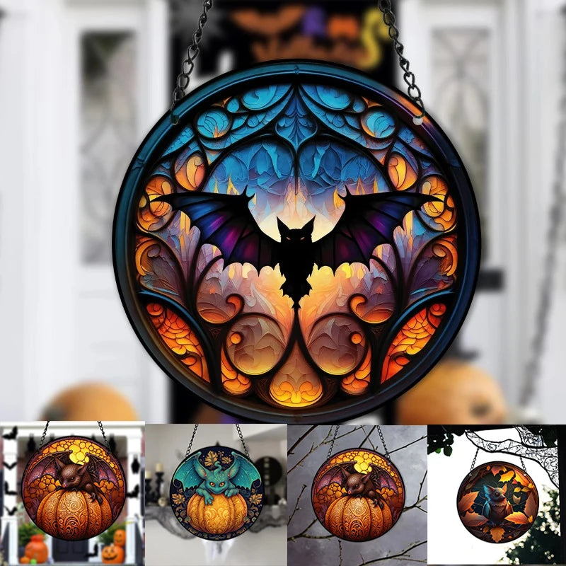 Halloween Bat Acrylic Suncatcher Window Hangings Ornaments Wall Art for Party Home Outdoor Indoor Decoration Children's Jewelry