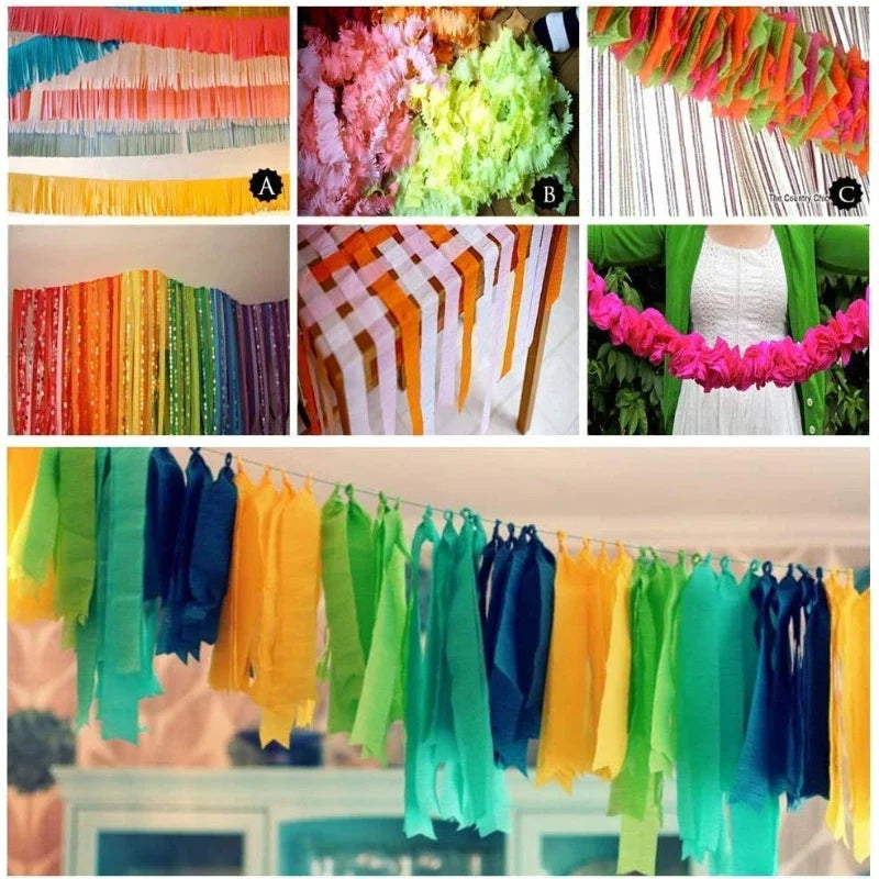 Colorful Crepe Paper Kindergarten Handmade Diy Paper Flower Material Birthday Party Wedding Arrangement Background Decoration