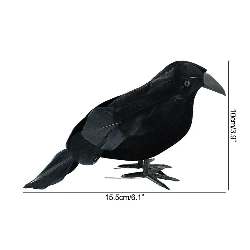 6/1pcs Halloween Black Crow Model Scary Props 2024 Halloween Party Home Indoor Outdoor Decoration Simulation Fake Bird Animal