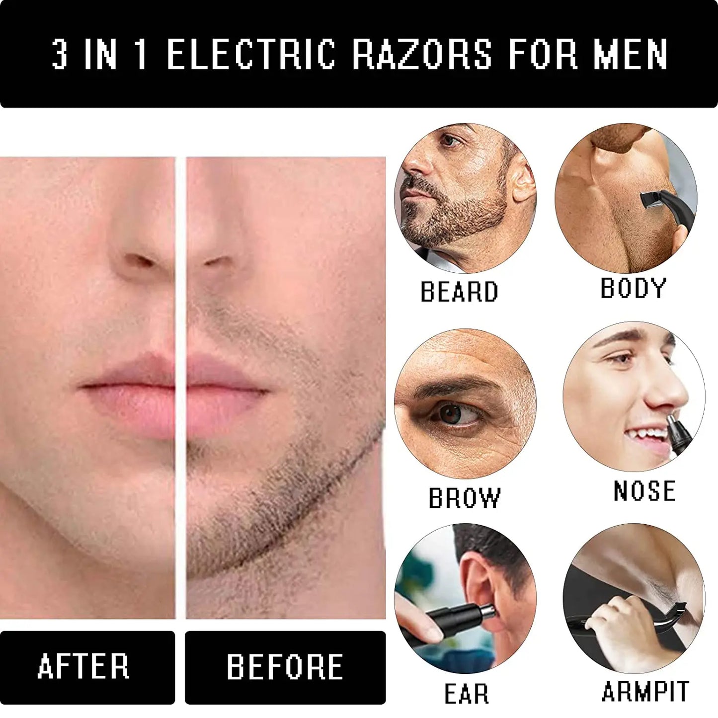 Intimate Areas Haircut Precision Shaver Men Bikini Line Sensitive Razor Balls Eggs Pubic Hair Shaving Trimmer Face Beard Clipper