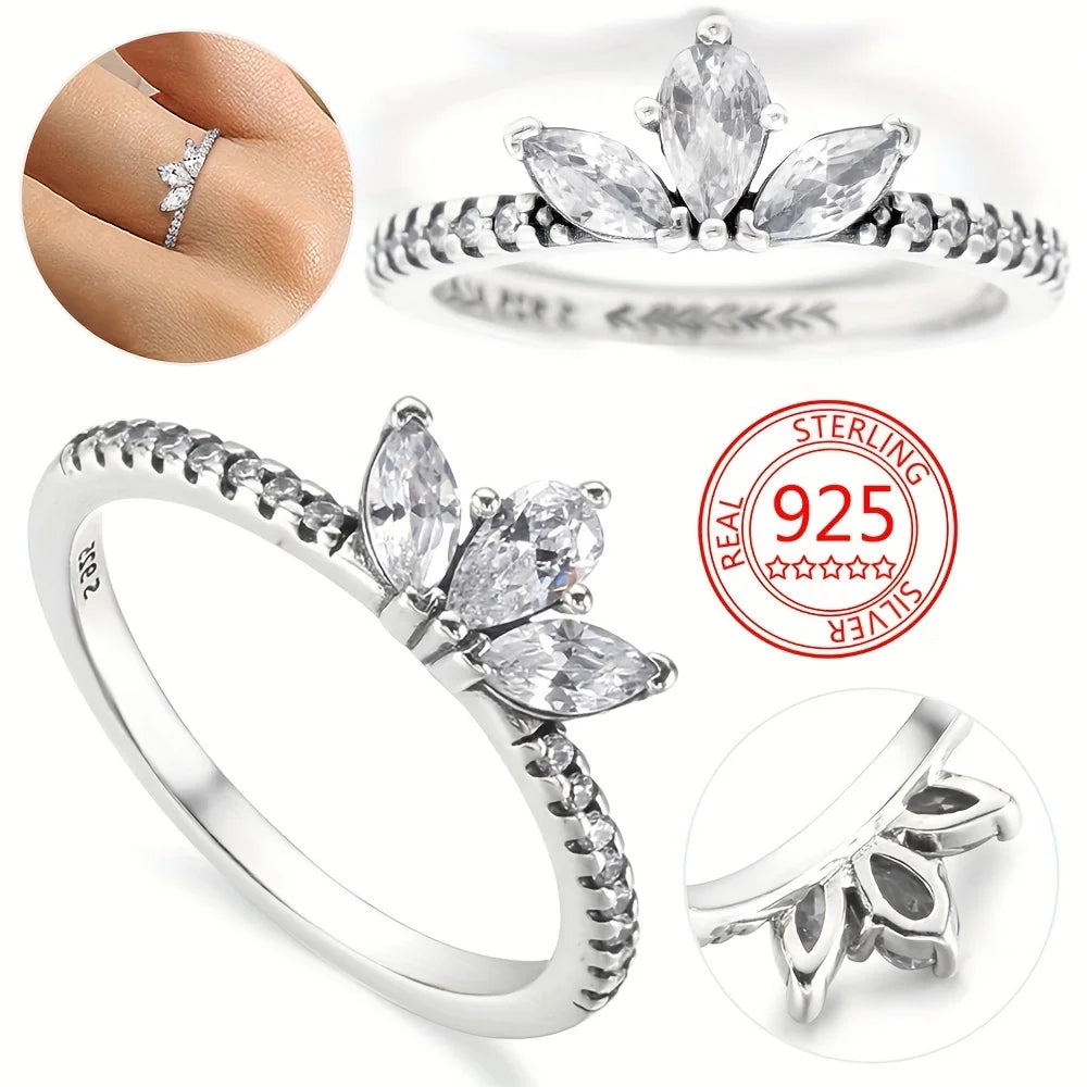 New 925 Sterling Silver Rings Stackable Infinite Heart Daisy Flower for Women Original Silver 925 Wedding Ring Jewelry Gift