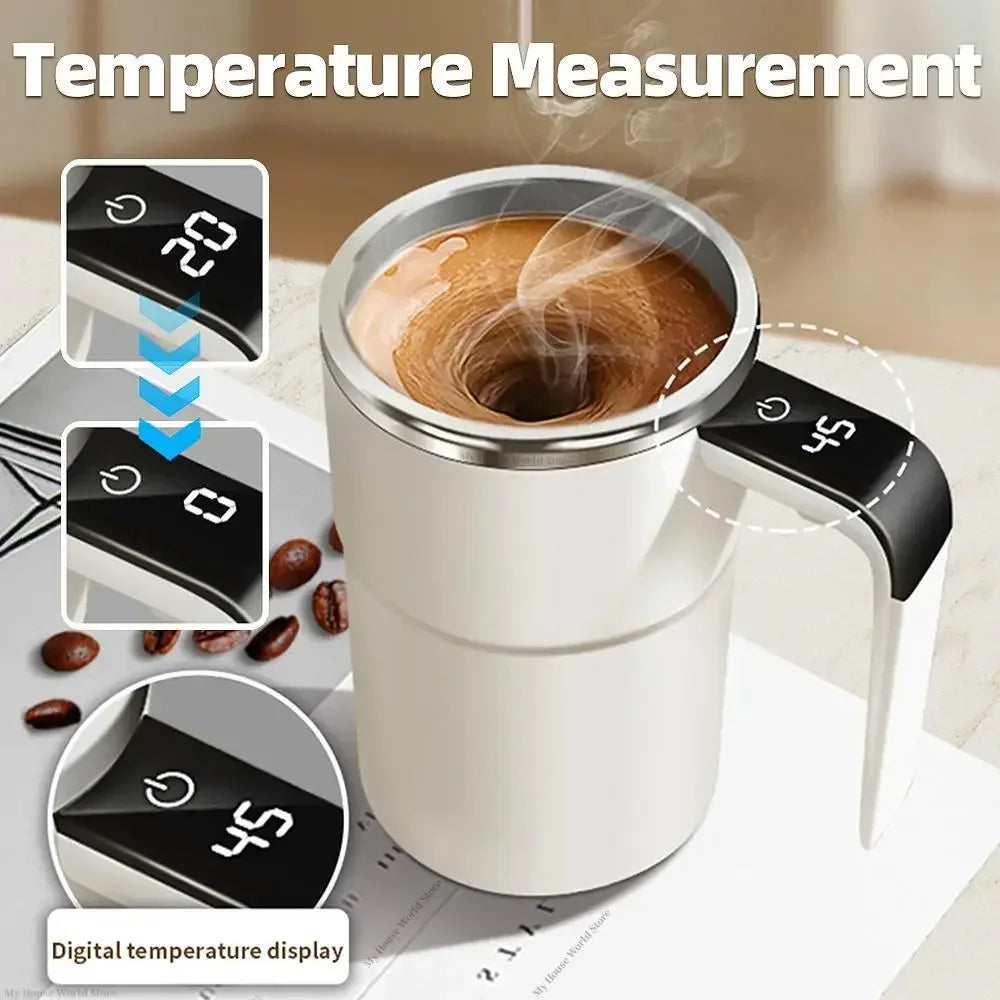 380ML Automatic Self Stirring Magnetic Mug with LCD Screen Coffee Milk Juice Mixing Cup USB Rechargeable Smart Thermal Cups