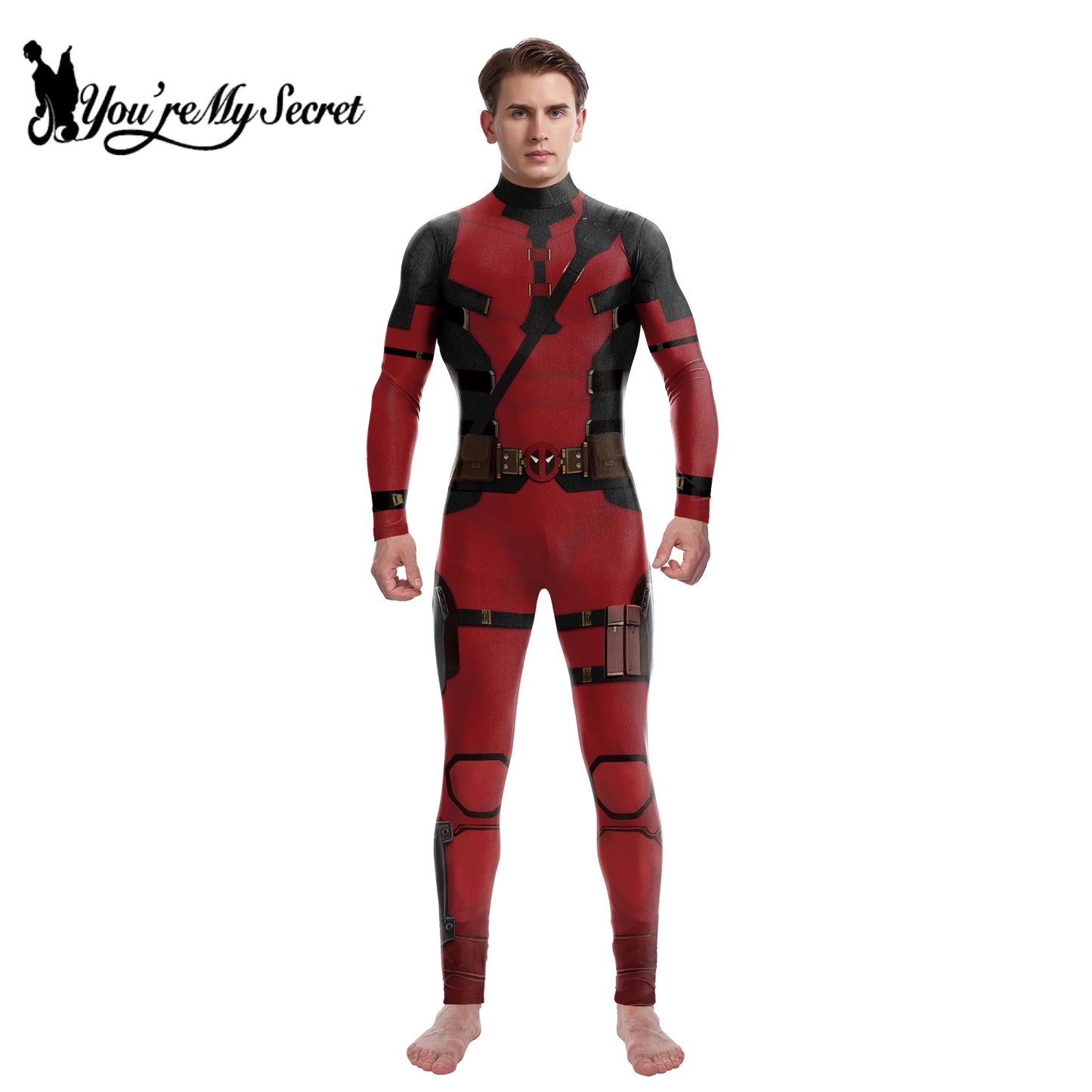 [You're My Secret] Anime Superhero Wolverine Deadpool Cosplay Costume Halloween Costume Adult Zentai Bodysuit Outfit jumpsuits