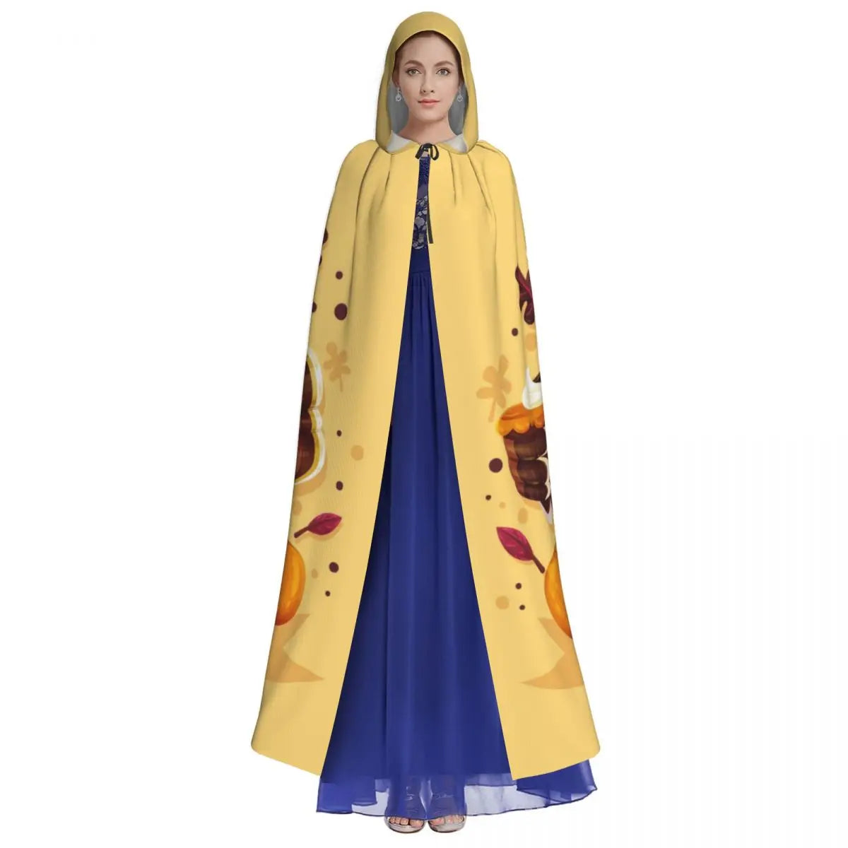 Thanksgiving Day Turkey Hooded Cloak Polyester Unisex Witch Cape Costume Accessory