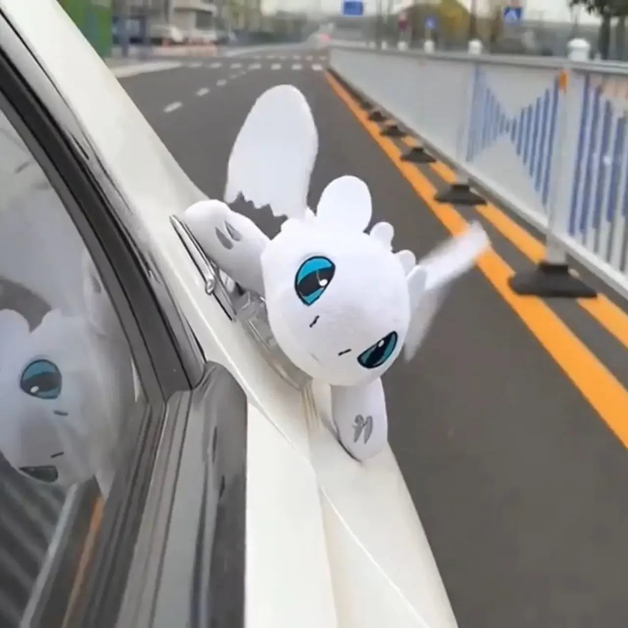 Cartoon Plush Decoration Car Interior Accessories Motorcycle Helmet Accessories Black Flying Dragon Car Roof Toy Doll Ornaments