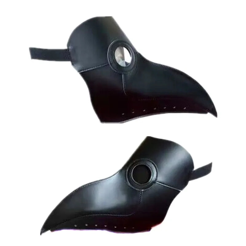 Halloween Plague Doctor Mask and Cloak Costume Props  Long Nose Beak Leather Masks for Adult Reaper Cloak Medieval Black Hat