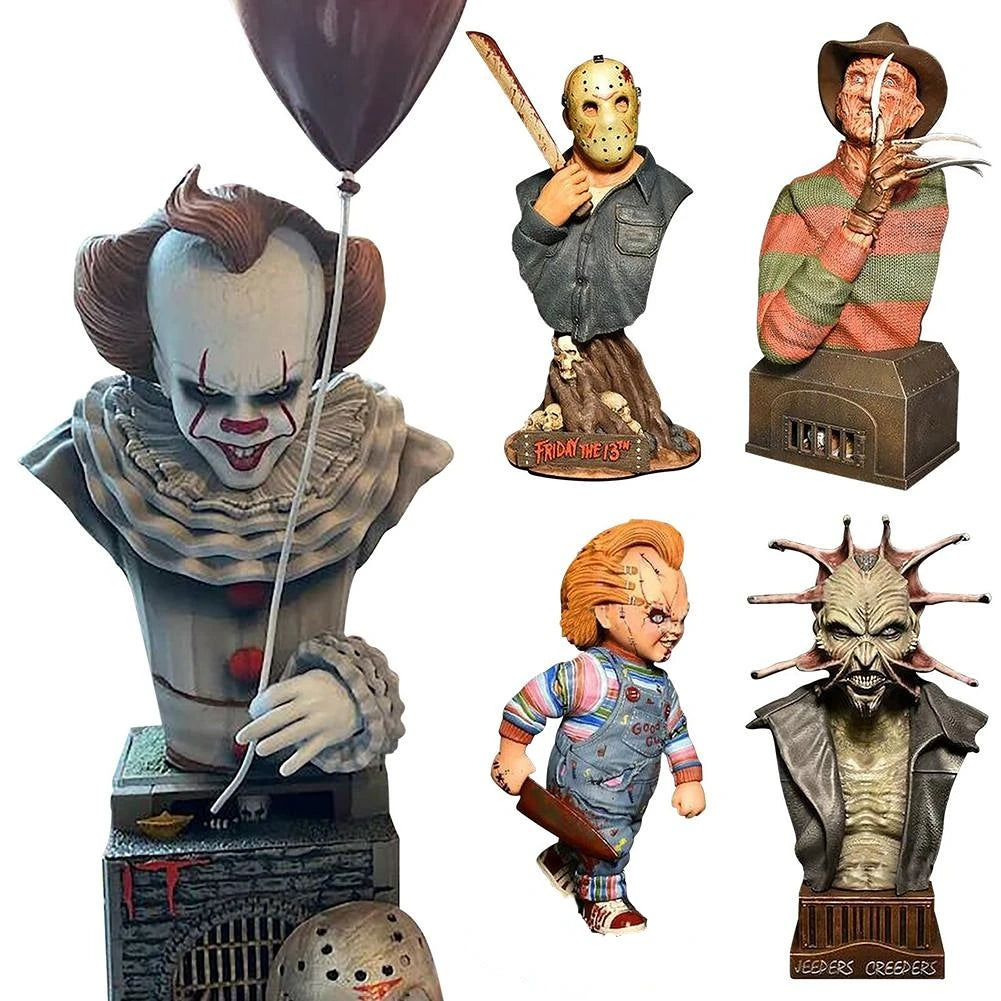 Halloween Horror Movie Sculpture Resin Craft Home Party Decor Statue Resin Figure Halloween Indoor Home Decor Collection Gifts