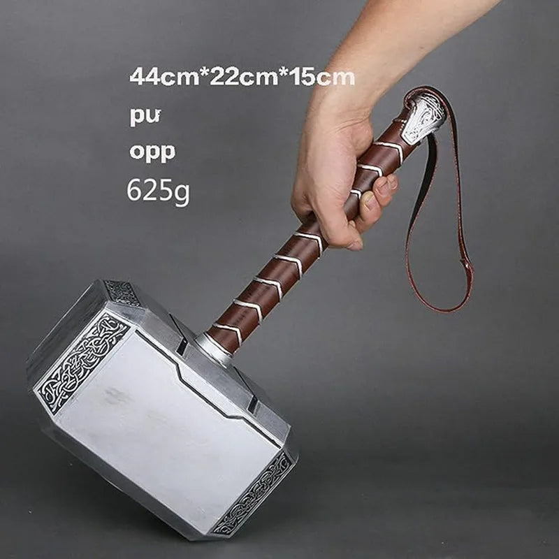 Superhero Thor Foam Weapon Hammer Metal Shield Movie Model with Belt Hammer Halloween Cosplay Props Costume Adult Child Gift