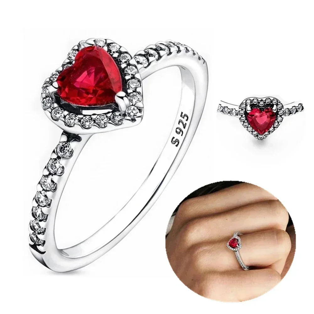 New 925 Sterling Silver Rings Stackable Infinite Heart Daisy Flower for Women Original Silver 925 Wedding Ring Jewelry Gift