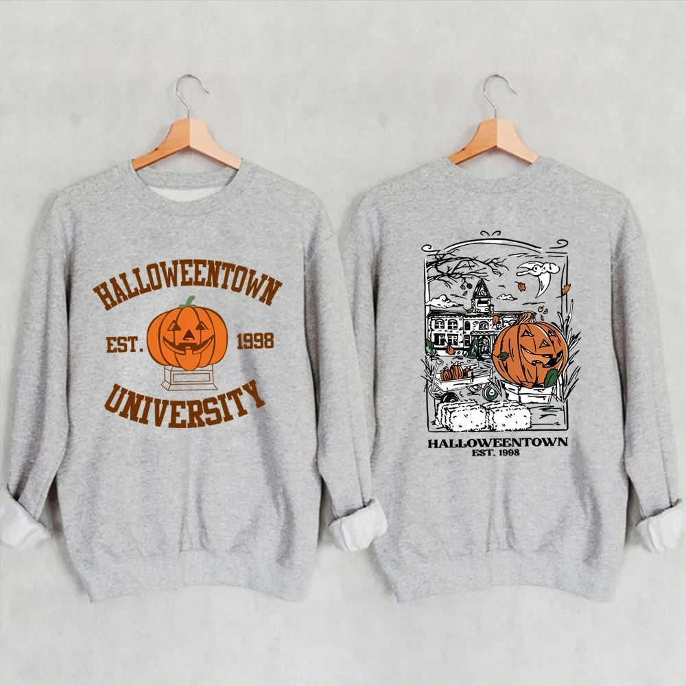 Halloweentown New Style European American Trade Casual Long Sleeve Sweatshirt Fun Printed Pumpkin Design