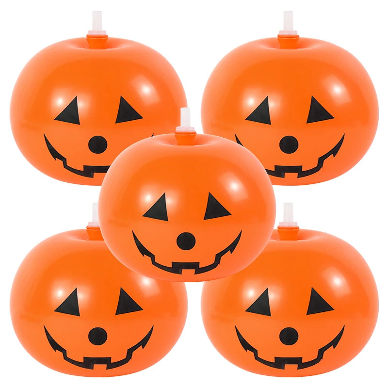 12inch 5Pcs Halloween Latex Balloons Pumpkin Ghost Festival Balloons Halloween Decorations Home Outdoor Halloween Pumpkin Decor