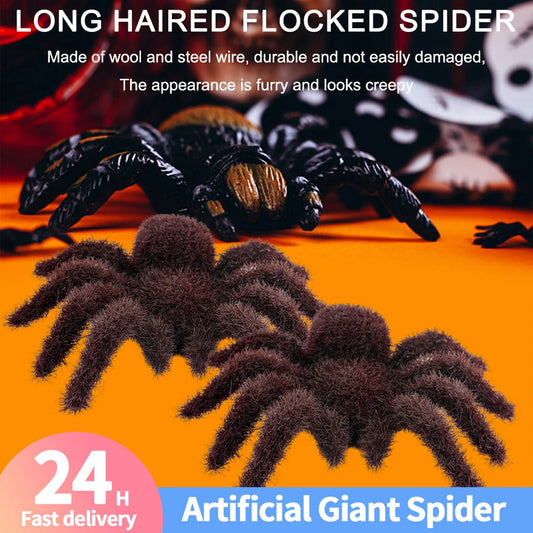 Realistic Scary Hairy Spider Creepy Halloween Fake Hairy Spider Multipurpose Halloween Spiders Decoration Outdoor Indoor Decor