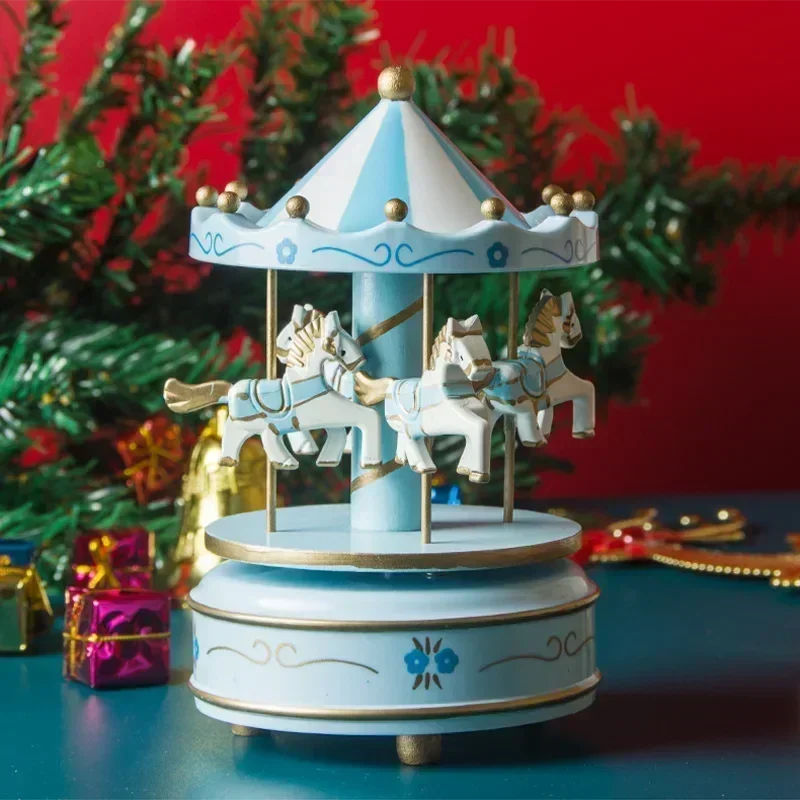 Christmas Decoration Ornaments Carousel Octave Box Music Box Birthday Gifts For Kids New Year Decorations Home Decor