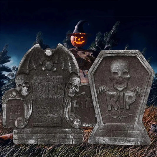 2023 Halloween Home Decoration Foam Skeleton Tombstone Graveyard Decor Skeleton Horror Haunted House Party Prank Outdoor Props