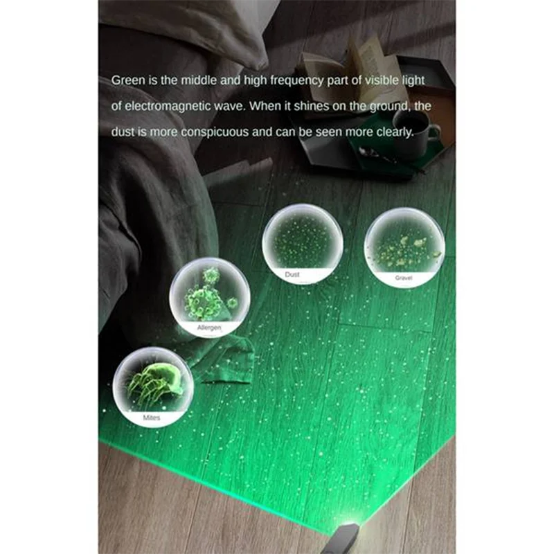 Vacuum Cleaner Dust Display LED Lamp, Reveal Microscopic Dust & Illuminate Invisible Pet Hair Cat Dog Fur, USB Charging