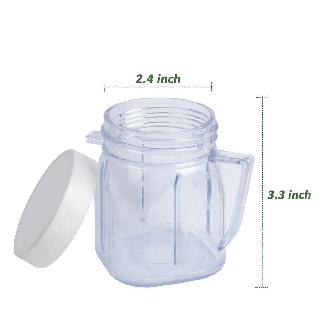 For Oster Blender Replacement Parts, 4937 Mini Osterizer Blender Jar Accessory, Cup Mini Plastic Jars with Lids (1 Pack)