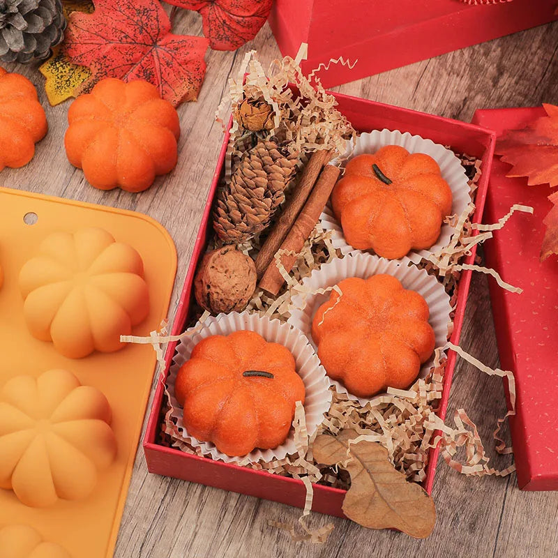 Pumpkin Silicone Molds Thanksgiving Fall Theme Ice Cube Tray Silicone Mold Making Muffin Chocolate Harvest Cake Decoration Mould