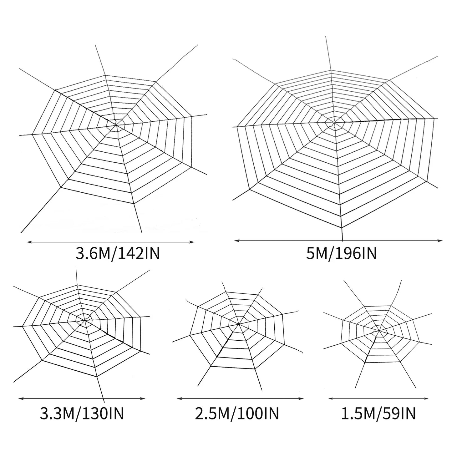 Giant Spider Web Halloween Decoration Fixable Simulation Spider-Web Decor Scary Cobweb Horror Party Outdoor Simulation Props