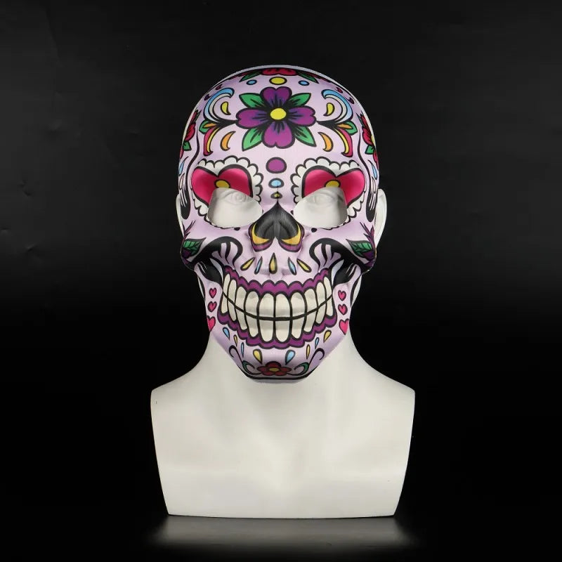 2023 Masks Mexican Day of The Dead Skull Mask Cosplay Halloween Skeletons Print Masks Dress Up Purim Party Costume Prop