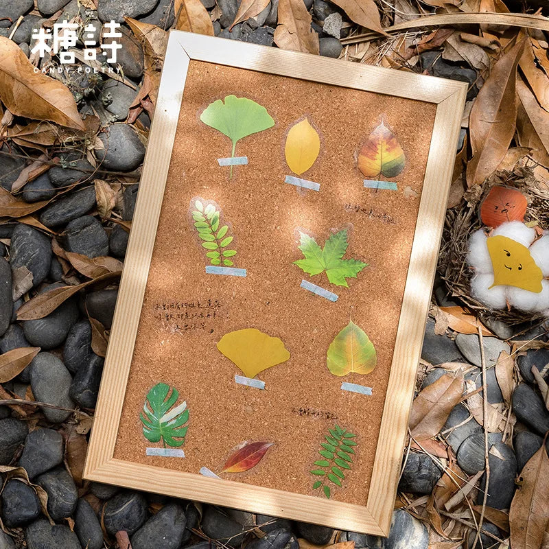 40 Pcs Diy Decoration Autumn Leaves Adhesive Stickers For Laptop Planners Scrapbook Diary Notebooks