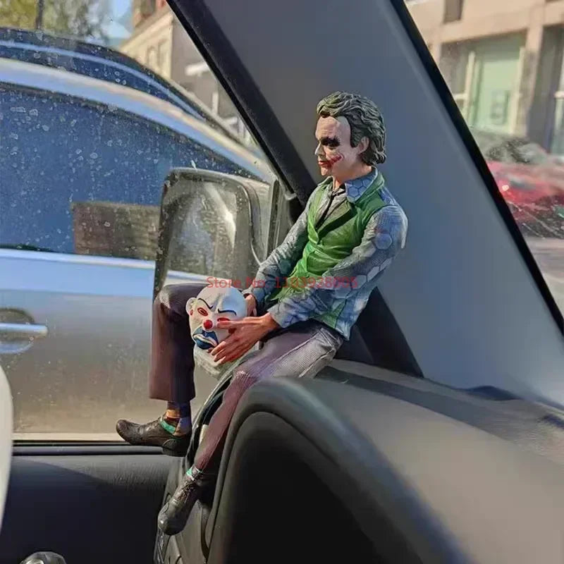 Anime Detective Comics Joker Sitting Action Mafex Figure Suicide Squad Joker Supervillain Model Doll Car Decoration Toys Gift