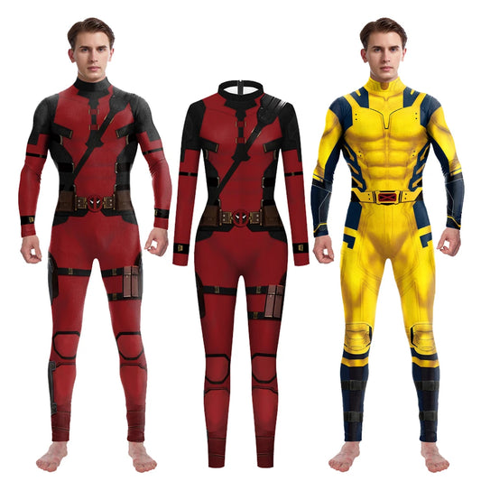 Superhero Wolverine Deadpool Cosplay Jumpsuit Wolverine Cosplay Costume Men Women Halloween Party Bodysuit